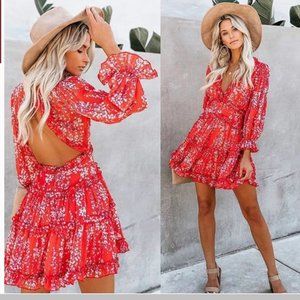 VICI Shake It Up Floral Ruffle Dress Small